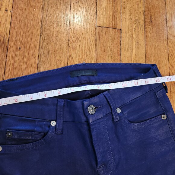 7 For All Mankind Purple Midrise Skinny Jean Size 25 Good Preowned condition - Picture 7 of 12